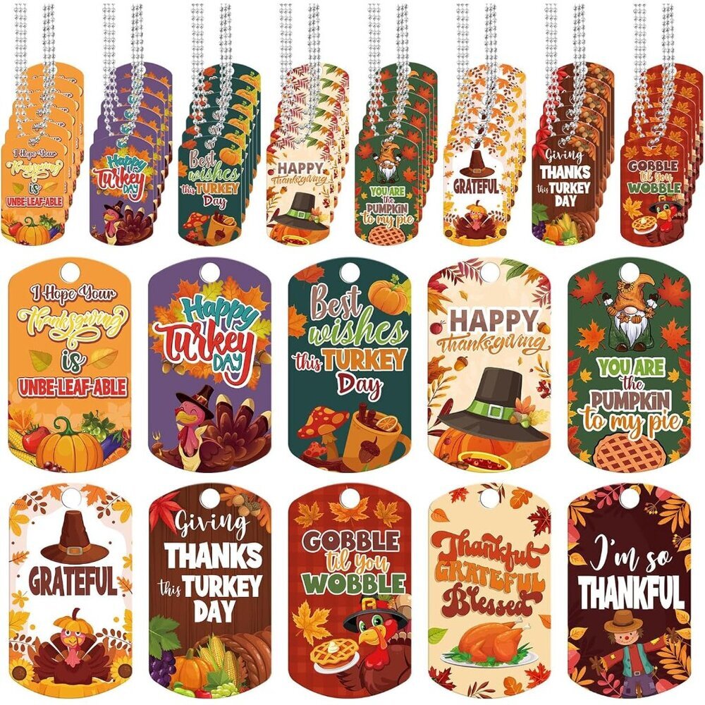 60 Pcs Dog Tag Necklaces Bulk with Chain Acrylic Dog Tag Pendants Party Favors D